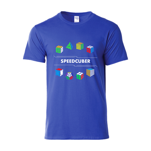 JP Speedcuber Cubes Cotton Shirt (Blue)