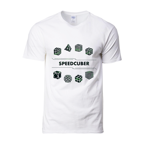 JP Speedcuber Cubes Cotton Shirt (White)