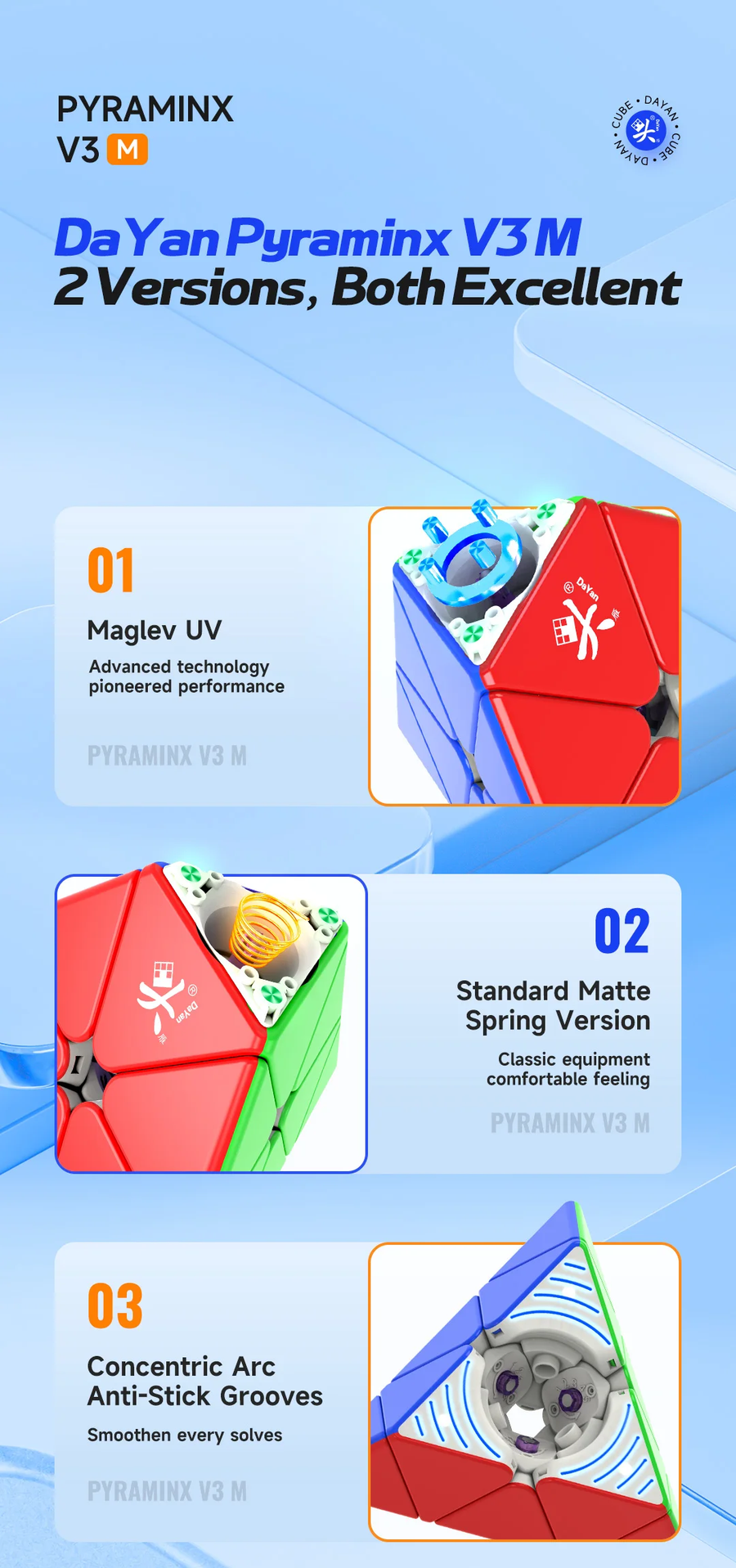 Dayan Pyraminx V3 M (Standard / Maglev UV)